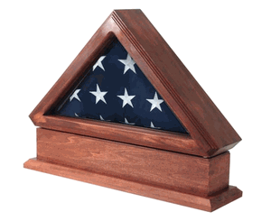 Flag Display Case, Pedestal For 3ft X 5ft Flag, Solid Oak, , The Military Gift Store, Flag And Pedestal Display Cases