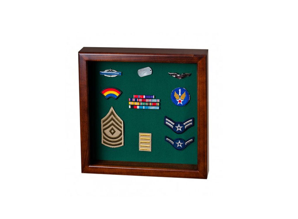 Flag Display Case showcases both the flag and military awards,(Red Felt), Flag Display Case showcases both the flag and military awards, The Military Gift Store, American Flag Frames (43)