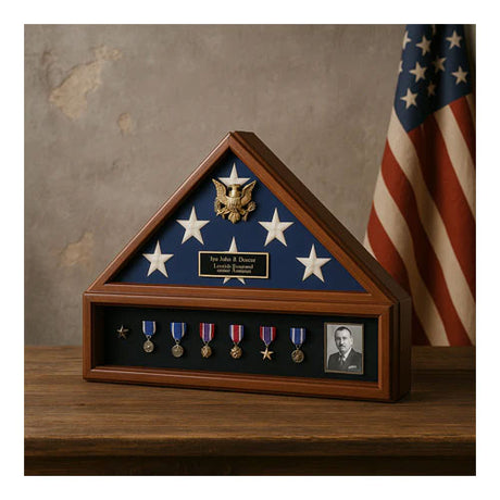 A Timeless Tribute: Presidential Flag Case and Medal Display Case for Veterans