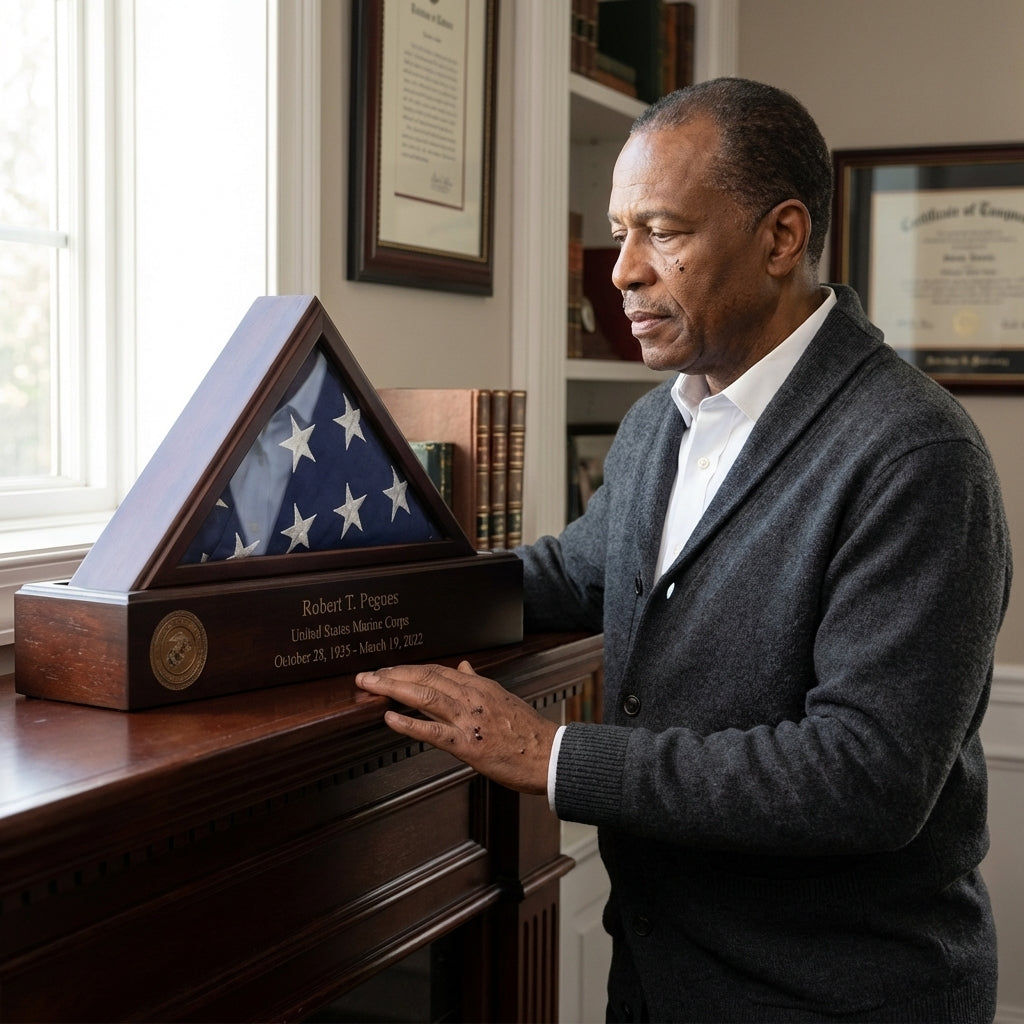 American Made Wooden Flag Cases, American Made Flag Display Case