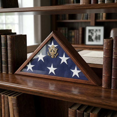 Funeral Flag Display Case Storage Military Shadow Box