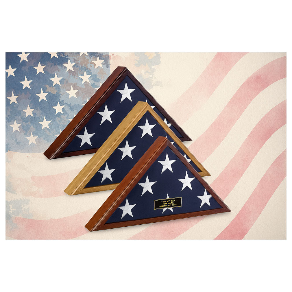 Flag Display Case for Veteran Funeral, Burial Flag Display Box