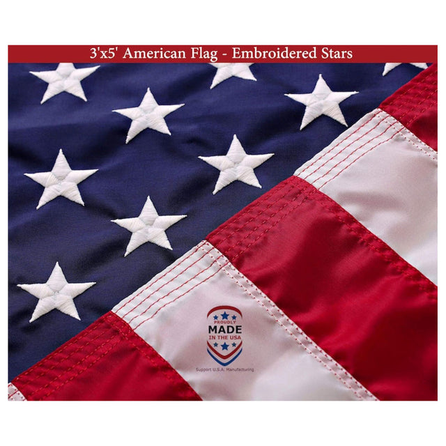 American Flag | American Flags for Outside 3'x5' |100% Made in USA Flag - Premium US Flag 3X5 Heavy Duty Outdoor with Embroidered Stars and Sewn Stripes., , The Military Gift Store, Folded American Flags