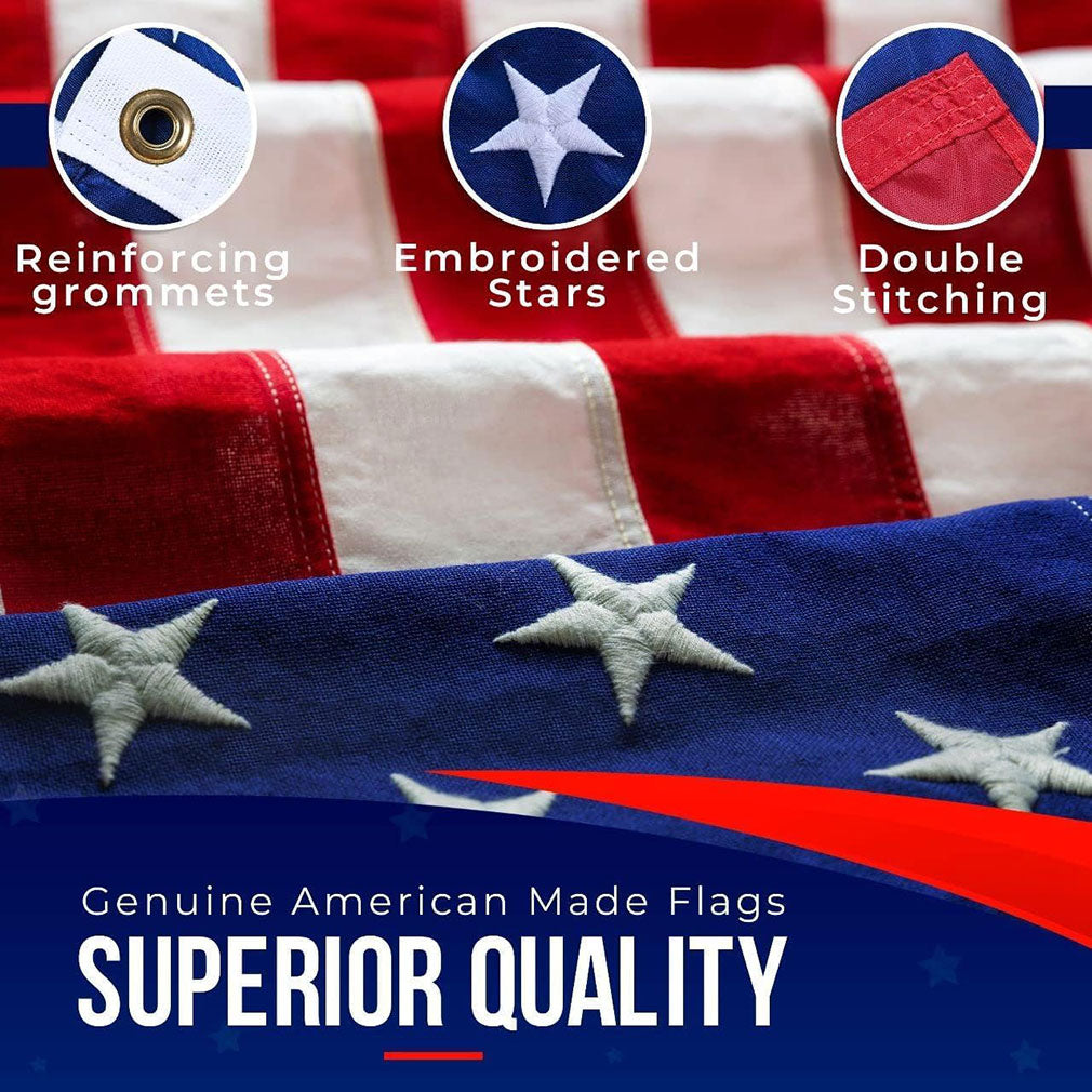 American Flag | American Flags for Outside 3'x5' |100% Made in USA Flag - Premium US Flag 3X5 Heavy Duty Outdoor with Embroidered Stars and Sewn Stripes., , The Military Gift Store, Folded American Flags
