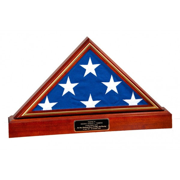 Flag Display Device Gold Trim Flag Display Case, Gold Trim Pedestal Flag Display Case, Ped ...