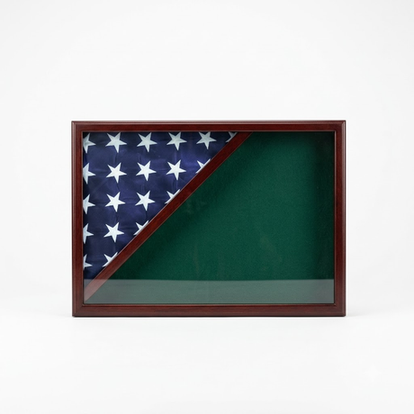 Shadow box for 5x9.5 flag, Walnut Finish, , The Military Gift Store, Flag Display Case For 5'x9.5' Flag