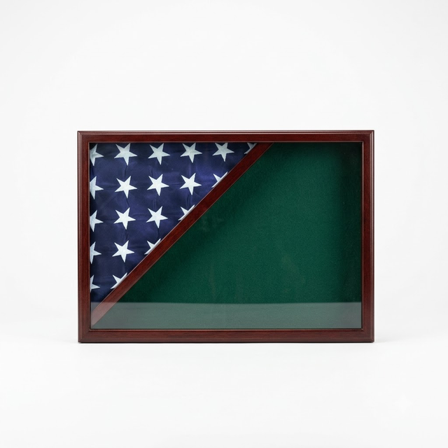 Shadow box for 5x9.5 flag, Walnut Finish, , The Military Gift Store, Flag Display Case For 5'x9.5' Flag