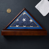 Burial/Funeral Flag Display Case Frame with Pedestal Stand - Air Force Sky Blue Mat, Burial/Funeral Flag Display Case Frame with Pedestal Stand, The Military Gift Store, Flag Case, Burial Flag Shadow Case, Flag display (16)
