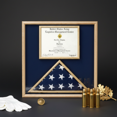 Air Force flag and certificate display case, Air Force flag certificate frame, military flag and document display case, Air Force shadow box with certificate holder, Air Force flag display case with document, glass front flag and certificate display case, solid wood Air Force display case with document holder, Air Force shadow box with flag and certificate slots, wall mounted flag and certificate display frame, large Air Force flag case with document compartment