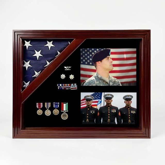Retirement Flag Photo and Medal Display Frame, , The Military Gift Store, Air Force flag display cases, Air force Retirement Shadow Boxes (61)