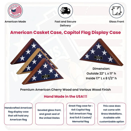 American Patriot Flag Display case Oak Finish, will hold a large American, American Patriot Flag Display case Oak Finish, The Military Gift Store, Burial Flag Display Cases fit 5ft X 9.5ft Flags (31)