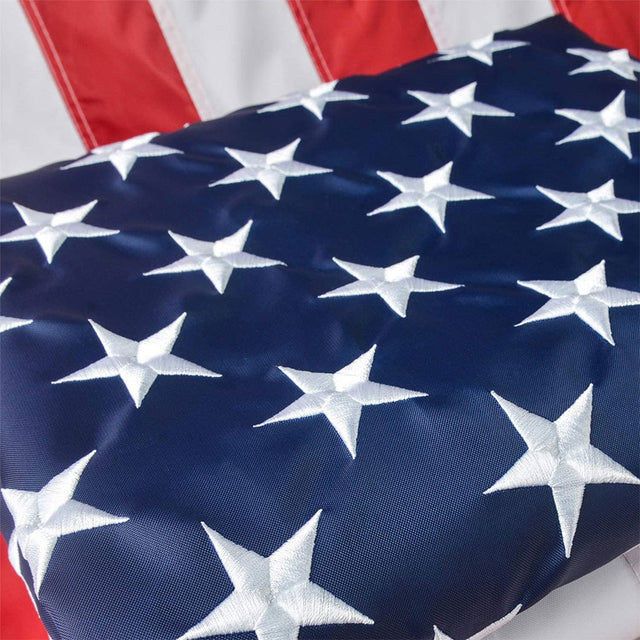 American Flag 8x10 Ft, Large American Flags for Outside, US USA Flag with Oxford Nylon Material, Vivid Color, Sewn Stripes, Brass Grommets, Embroidered Stars, Perfect for Indoor/Outdoor High Wind Use, American Flag 8x10 Ft, Large American Flags for Outside, The Military Gift Store, Pre Folded American Flags