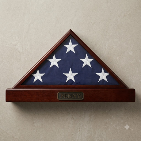 Memorial Flag Display Case for the Standard 5’ x 9 ½’ Burial Flag, , The Military Gift Store, Flag Case