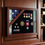 American flag display case, flag and medal display case, American flag and medal display case, military flag display case, veteran flag display case, flag shadow box, military shadow box, medal display case, folded flag display case, flag case with medal display, 3x5 flag display case, 3 x 5 flag display case, 3x5 American flag case, 3x5 flag shadow box, display case for 3x5 flag, folded 3x5 flag display case