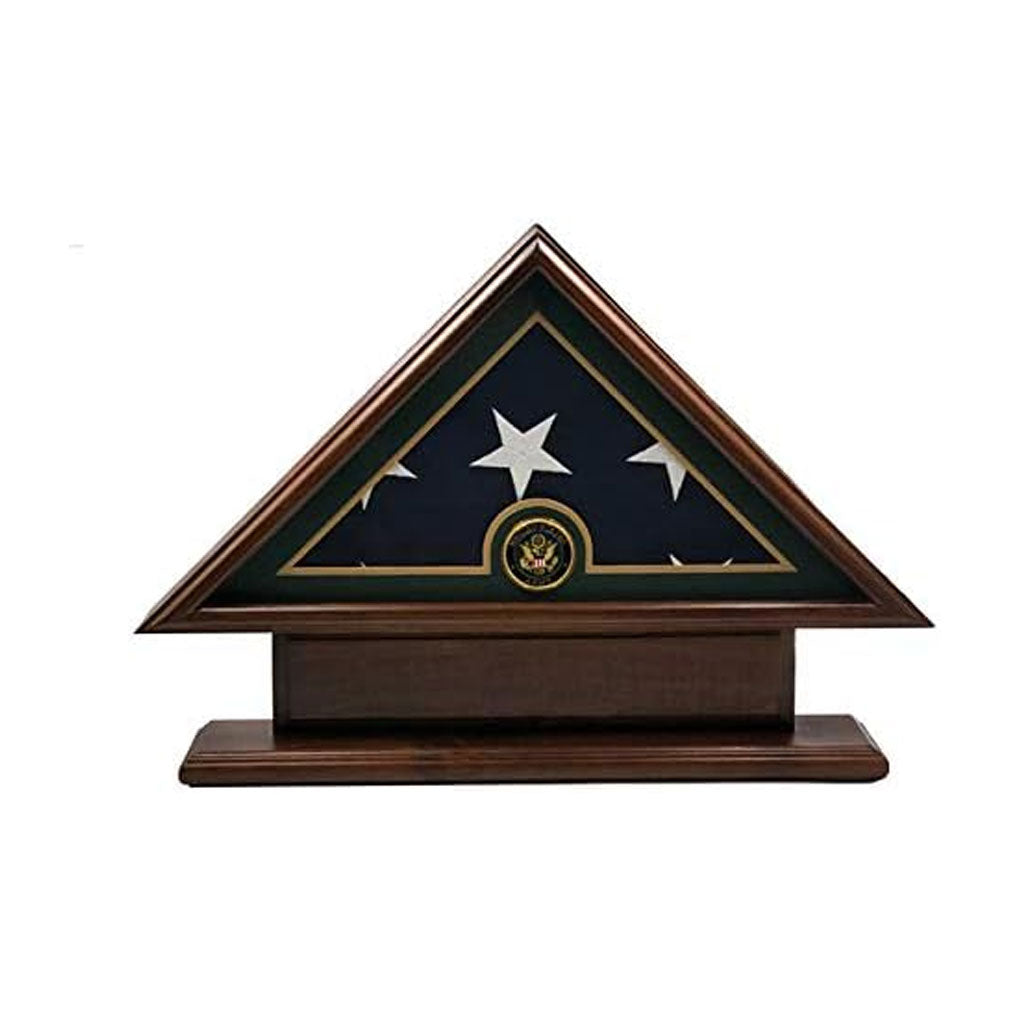 5'x9' Flag Display Case for American Veteran Burial Flag - Solid Wood, Cherry Finish with Name Plate Space, Army, 5'x9' Flag Display Case for American Veteran Burial Flag, The Military Gift Store, Army Flag Display Cases