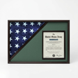 Shadow box for 5' x 9.5' flag with 8.5 x 11 Document holder, Black Finish, Shadow box for 5' x 9.5' flag with 8.5 x 11 Document holder, The Military Gift Store, Flag and Document Display Case