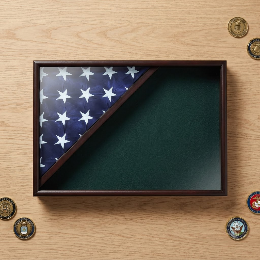 Shadow box for 5x9.5 flag, Black Finish, , The Military Gift Store, Flag Display Case For 5'x9.5' Flag