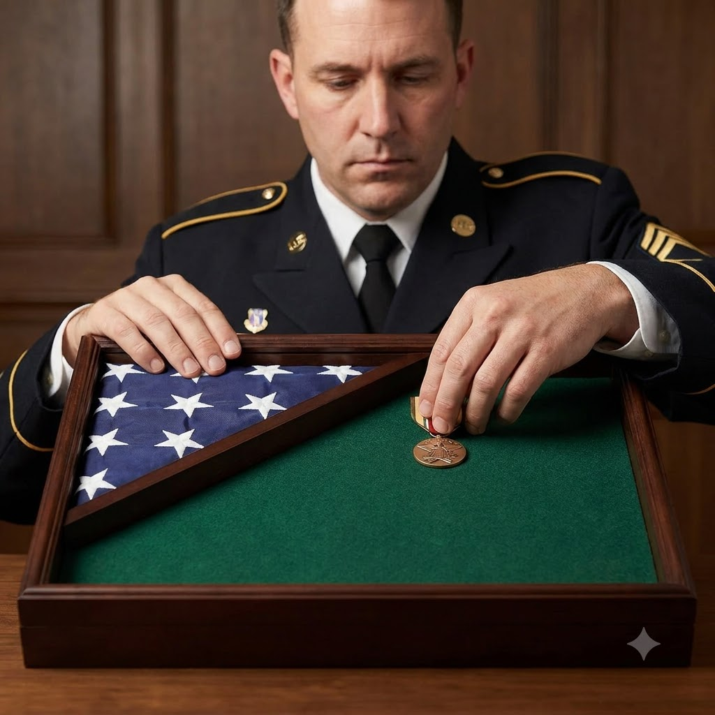 Shadow box for 5x9.5 flag, Black Finish, , The Military Gift Store, Flag Display Case For 5'x9.5' Flag