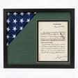 Shadow box for 3' x 5' flag with 8.5 x 11 Document holder, Black Finish, shadow box for 3' x 5' flag with 8.5 x 11 Document holder, The Military Gift Store, Flag and Document Display Case