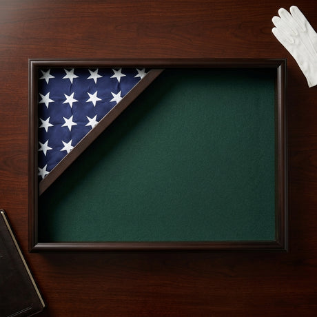 Shadow box for 3x5 flag, Walnut finish, , The Military Gift Store, Display Case For Flag