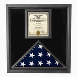 Flag and Document Case - Vertical 8 1/2 x 11 Document for Hanging Medals and Other Memorabilia - fit 3' x 5' flag or fit 5' x 9.5' Flag., Flag and Document Case - Vertical 8 1/2 x 11 Document., The Military Gift Store, Flag and Document Display Case