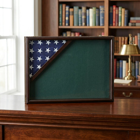 Shadow box for 3x5 flag, Walnut finish, , The Military Gift Store, Display Case For Flag