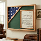 Cherry Shadow Box for 3' x 5' Flag with Document Holder, Cherry Finish Flag Shadow Box with 8.5 x 11 Certificate Frame, 3x5 Flag Shadow Box Cherry Wood Display Case, Cherry Flag and Document Shadow Box Frame, Military Flag Shadow Box Cherry with Certificate Holder, Burial Flag Shadow Box Cherry Finish Display Case, cherry wood shadow box flag and document display case, cherry finish shadow box with glass front for flag and certificate, solid wood cherry shadow box with 8.5 x 11 frame, deep cherry shadow box