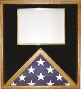 Military Medal and Flag Display Case - Oak Shadow Box., , The Military Gift Store, Flag and Document Display Case