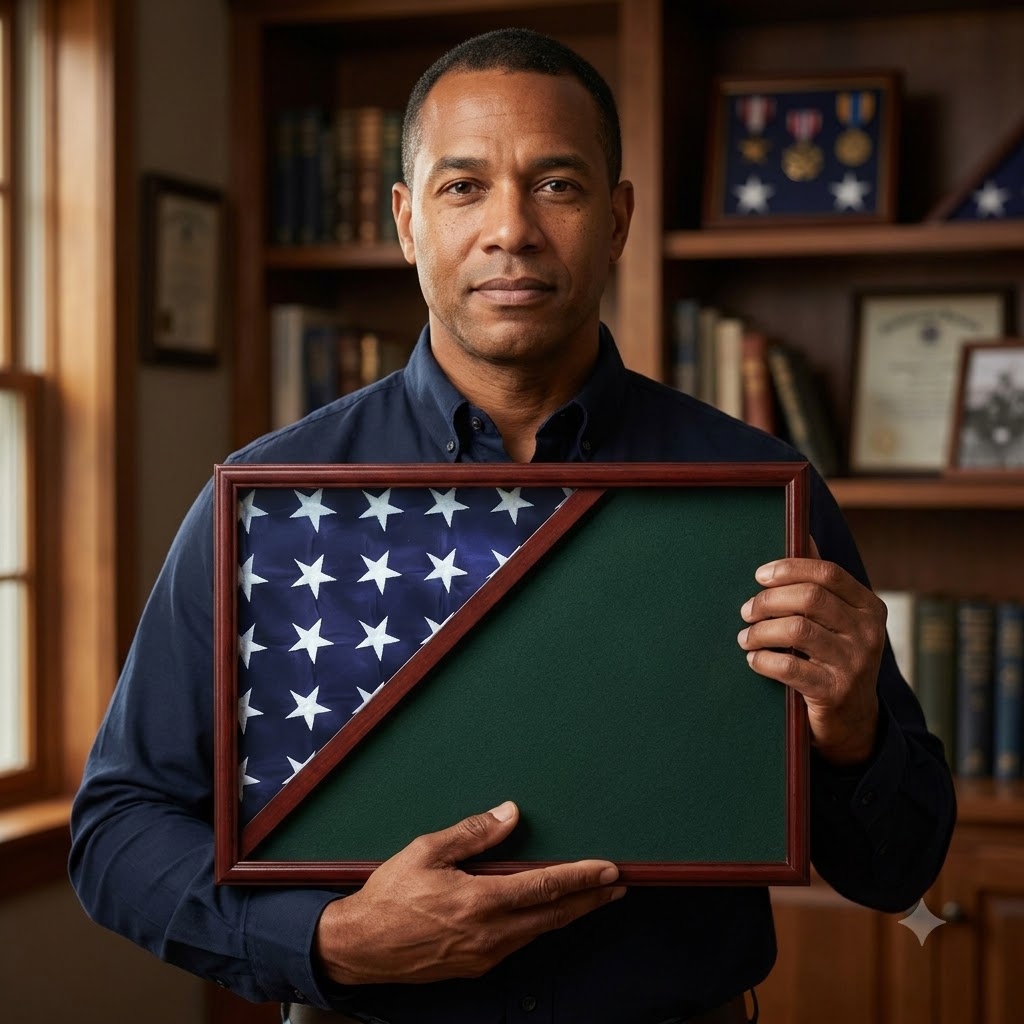 Shadow box for 5x9.5 flag, Cherry Finish, , The Military Gift Store, Flag Display Case For 5'x9.5' Flag