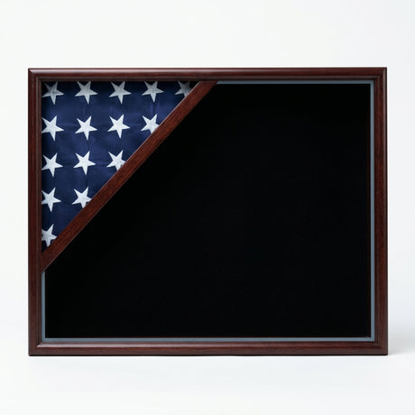 Cherry Shadow Box for 3x5 Flag, 3x5 Flag Shadow Box Cherry Finish, Cherry Wood Flag Shadow Box Display Case, Cherry Flag Shadow Box for Folded Flag, Military Flag Shadow Box Cherry Finish, Burial Flag Shadow Box Cherry Wood, cherry wood shadow box with glass front for flag, deep cherry shadow box for folded flag display, solid wood cherry flag shadow box case, wall mount cherry shadow box for 3x5 flag, durable cherry finish flag display shadow box