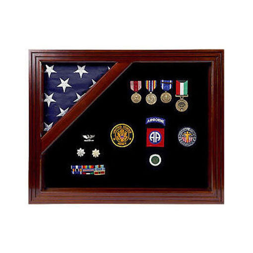 Flag Display Case American Flag Box Burial Flag Case. - Corner flag case, Flag Display Case American Flag Box Burial Flag Case., The Military Gift Store, 