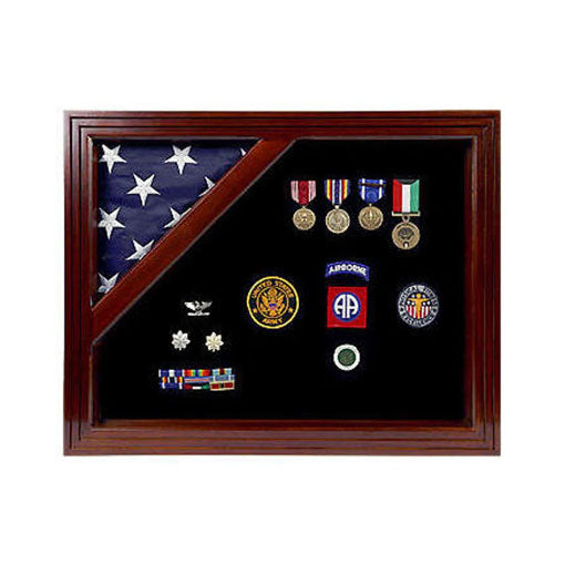 Military Award Shadow Box with Display Case, Military Fllag and medal display case, Military Gift. Military award display 