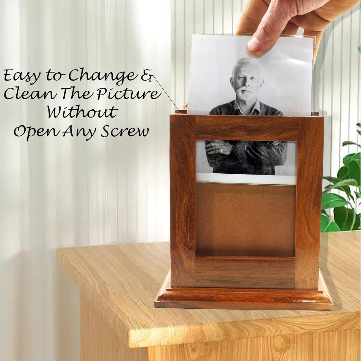 Portrait Urn  with Photo  Total Size 7"x7"x8", , The Military Gift Store, Army Flag Display Cases (64)