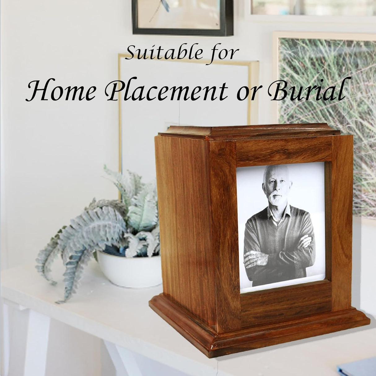 Portrait Urn  with Photo  Total Size 7"x7"x8", , The Military Gift Store, Army Flag Display Cases (64)