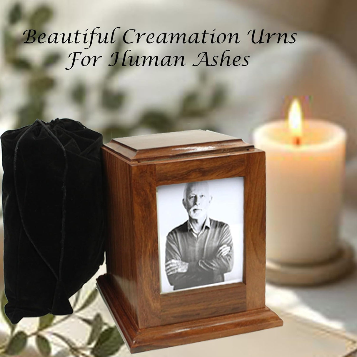 Portrait Urn  with Photo  Total Size 7"x7"x8", , The Military Gift Store, Army Flag Display Cases (64)