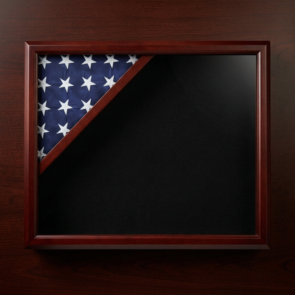 Cherry Shadow Box for 3x5 Flag, 3x5 Flag Shadow Box Cherry Finish, Cherry Wood Flag Shadow Box Display Case, Cherry Flag Shadow Box for Folded Flag, Military Flag Shadow Box Cherry Finish, Burial Flag Shadow Box Cherry Wood, cherry wood shadow box with glass front for flag, deep cherry shadow box for folded flag display, solid wood cherry flag shadow box case, wall mount cherry shadow box for 3x5 flag, durable cherry finish flag display shadow box