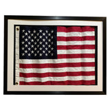 Framed Real Cloth Cotton Embroidered American Flag, USA Flag in Shadow Box Modern Frame, Wall Art, Décor, , The Military Gift Store, American Flag