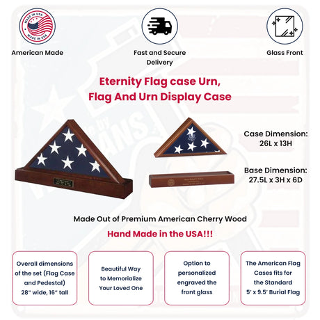 Eternity Flag case Urn, Flag And Urn Display Case, , The Military Gift Store, Burial Flag Cases