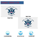 US Coast Guard Flag 3x5 Outdoor Double Sided- Heavy Duty 3ply United States Coast Guard Flag Super Durable 4 Rows Stitched Edge Canvas Header with 2 Brass Grommets