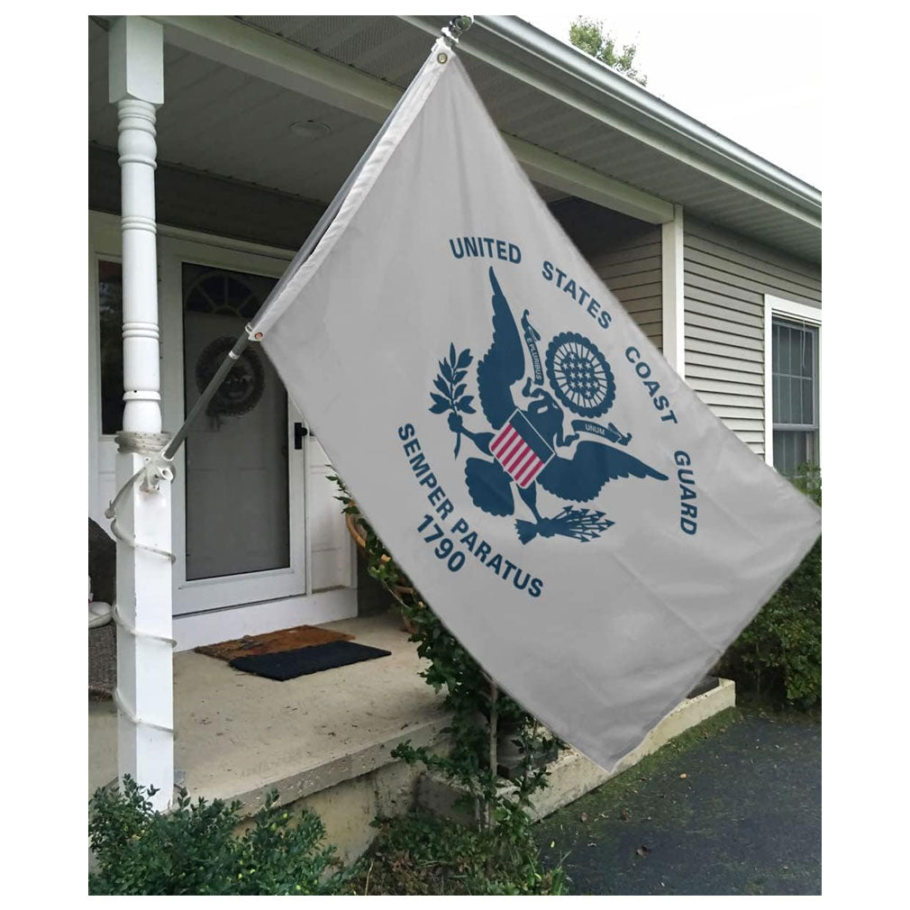 US Coast Guard Flag 3x5 Outdoor Double Sided- Heavy Duty 3ply United States Coast Guard Flag Super Durable 4 Rows Stitched Edge Canvas Header with 2 Brass Grommets - The Military Gift Store