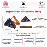 Flag Box, Flag Pedestal Box, Flag Boxes - Cherry Material., , The Military Gift Store, Flag Cases (75)