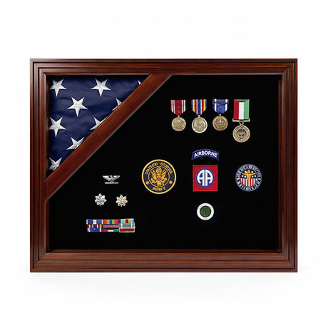 Flag Display Case American Flag Box Burial Flag Case. - Corner flag case, Flag Display Case American Flag Box Burial Flag Case., The Military Gift Store, 