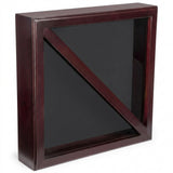 Flag Connections Flag Display Case, Tempered Glass, Pine Wood, Felt Construction – Mahogany Finish, Flag Display Case, Tempered Glass, Pine Wood, Felt Construction, The Military Gift Store, Flag Frames