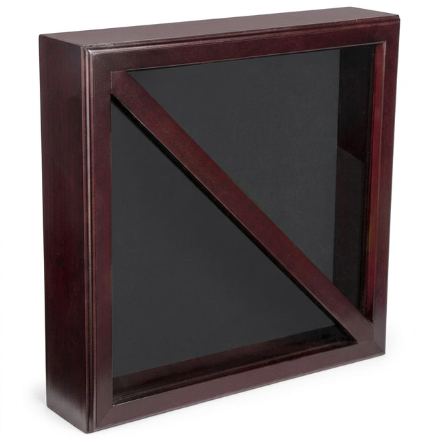 Flag Connections Flag Display Case, Tempered Glass, Pine Wood, Felt Construction – Mahogany Finish, Flag Display Case, Tempered Glass, Pine Wood, Felt Construction, The Military Gift Store, Flag Frames