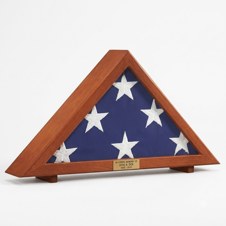 Flag Display Case Memorial with Personalized Brass Plaque, , The Military Gift Store, Flag Display Case