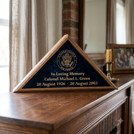 Flag Display Case w/Military Emblem - Includes 3 Lines of Text Personalization Plate - for 5'x9.5', Flag Display Case w/Military Emblem - Includes 3 Lines of Text, The Military Gift Store, American Flag Frames (43)