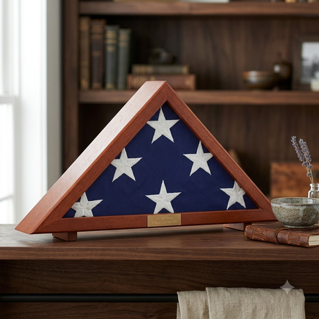 Flag Display Case Memorial with Personalized Brass Plaque, , The Military Gift Store, Flag Display Case