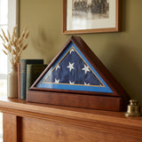 Burial/Funeral Flag Display Case Frame with Pedestal Stand - Air Force Sky Blue Mat, Burial/Funeral Flag Display Case Frame with Pedestal Stand, The Military Gift Store, Flag Case, Burial Flag Shadow Case, Flag display (16)