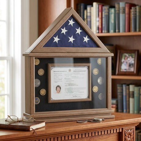 Certificate Holder for 5x9 Flag, 5x9 Flag Certificate Holder, Flag and Certificate Display Case, 5' x 9' Flag Display Case, 5' x 9.5' Flag and Certificate Case, Military Flag Certificate Display, American Flag Certificate Holder, Veteran Flag Display Case, Burial Flag Certificate Case, Memorial Flag and Certificate Display, Military Certificate Display Case, Flag Document Display Case, Flag Presentation Case, Military Shadow Box, Wooden Flag Display Case, American Flag Frame, Flag and Medal Display Case