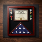 Flag Document Display Case, Flag and Document Display Case, American Flag Document Case, Military Flag Document Display Case, Flag Certificate Display Case, Flag Case with Document Holder, Flag and Certificate Display Case, Veteran Flag Document Case, Memorial Flag Document Display Case, Wooden Flag Document Case, Flag and award display case, Flag and diploma display case, Military document shadow box, Flag keepsake display case, Veteran certificate display frame, American flag document holder